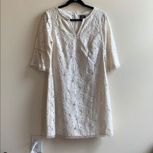 White dress with flowers